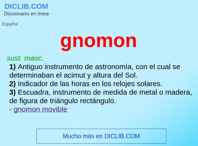 Che cos'è gnomon - definizione