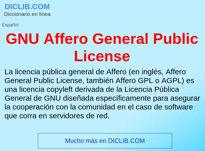 Wat is GNU Affero General Public License - definition