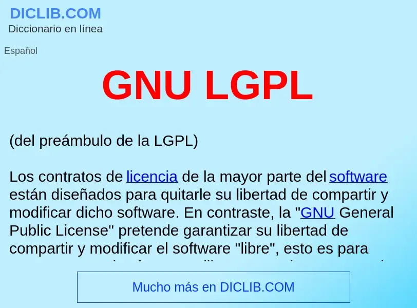 Wat is GNU LGPL  - definition