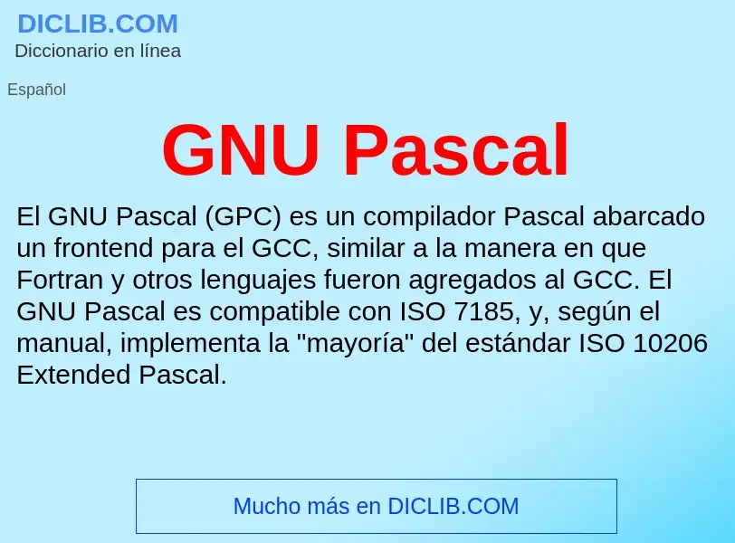 Wat is GNU Pascal - definition