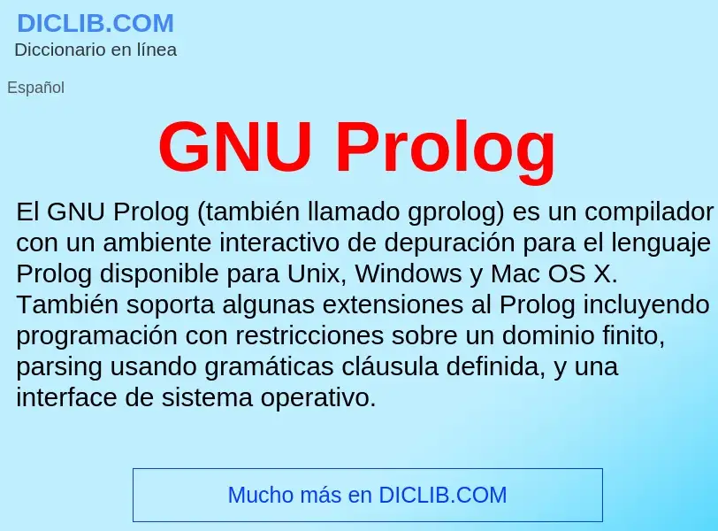 O que é GNU Prolog - definição, significado, conceito