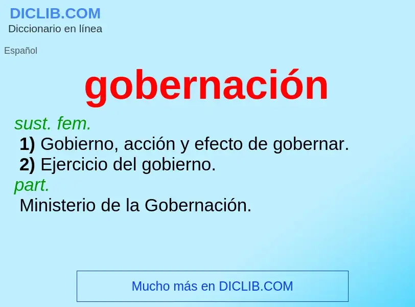 O que é gobernación - definição, significado, conceito