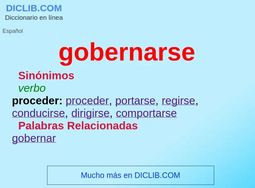 What is gobernarse - definition