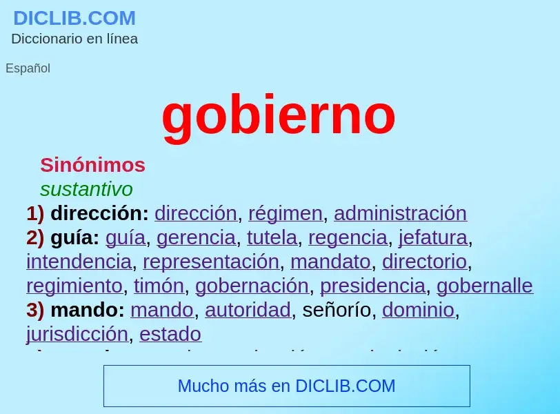 Was ist gobierno - Definition