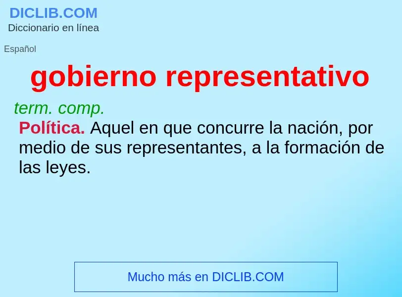 O que é gobierno representativo - definição, significado, conceito