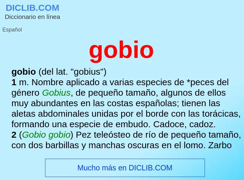 ¿Qué es gobio? - significado y definición