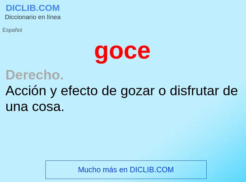 What is goce - definition