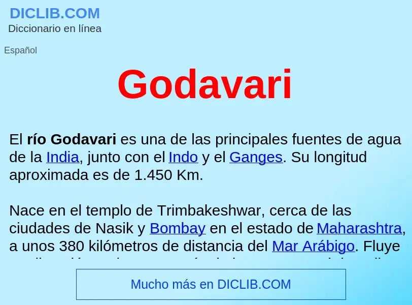 ¿Qué es Godavari ? - significado y definición