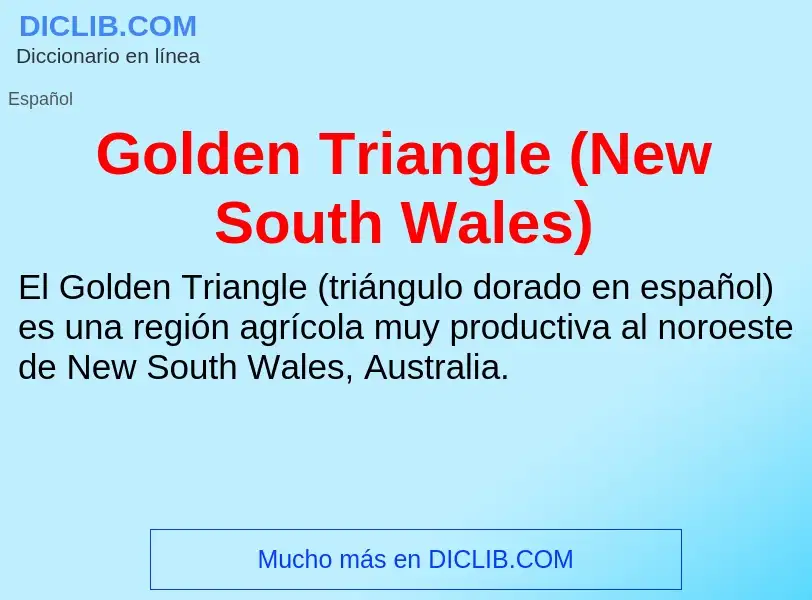 Wat is Golden Triangle (New South Wales) - definition