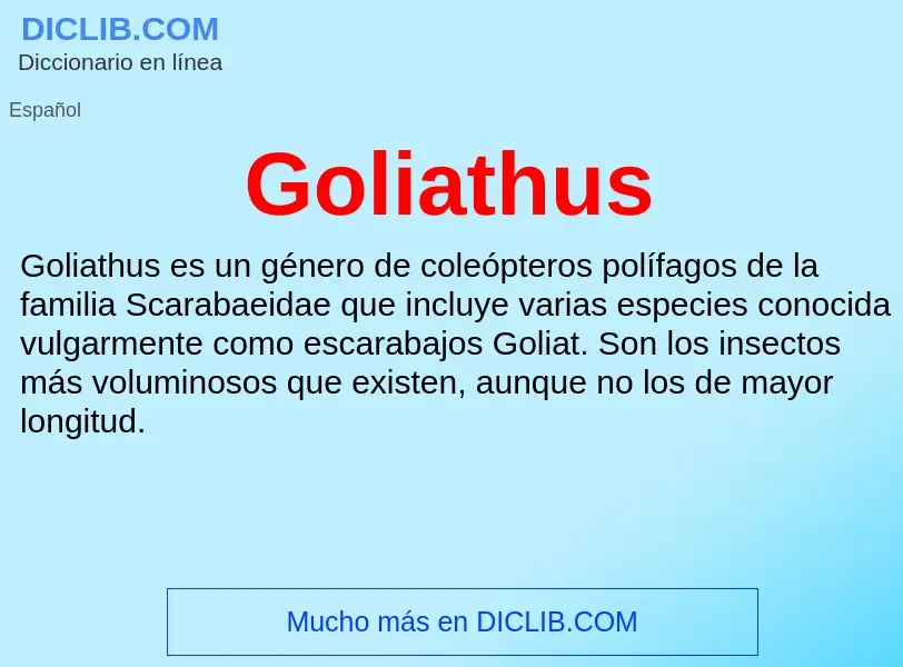 ¿Qué es Goliathus? - significado y definición