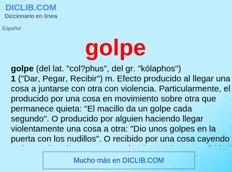 What is golpe - meaning and definition