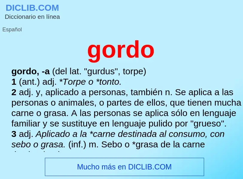 What is gordo - definition