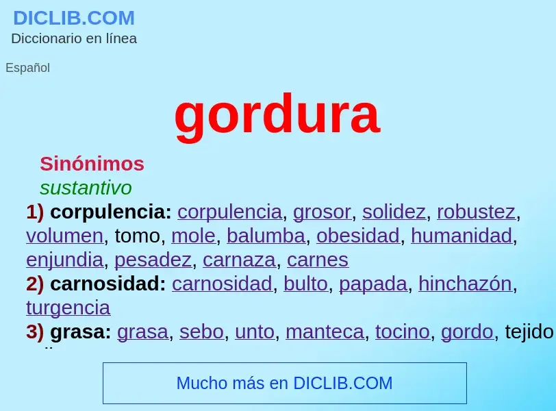 Was ist gordura - Definition