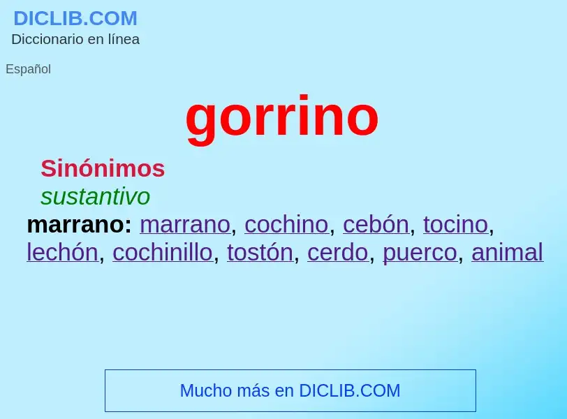 ¿Qué es gorrino? - significado y definición