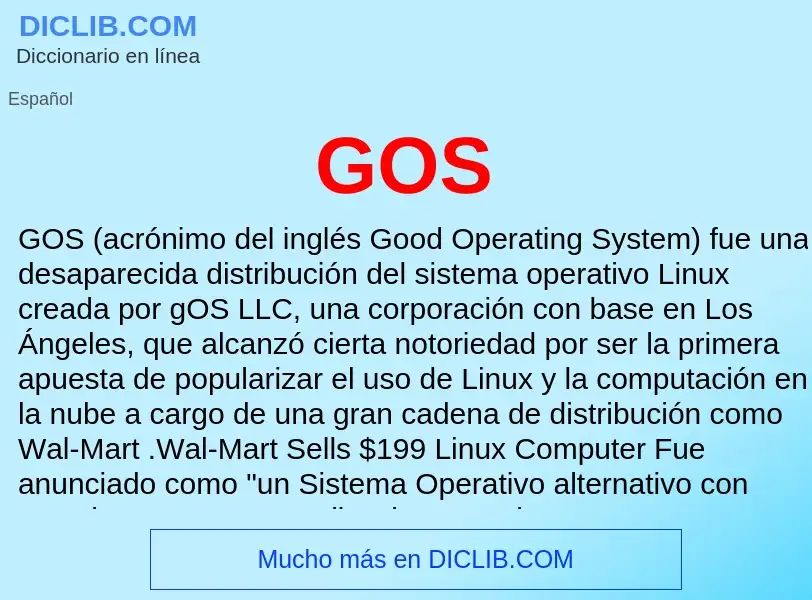 O que é GOS - definição, significado, conceito