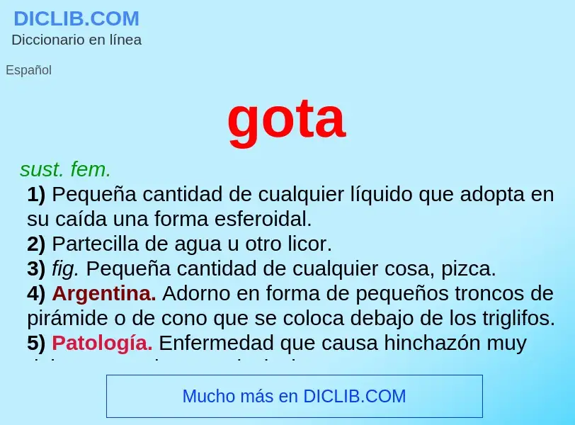 O que é gota - definição, significado, conceito