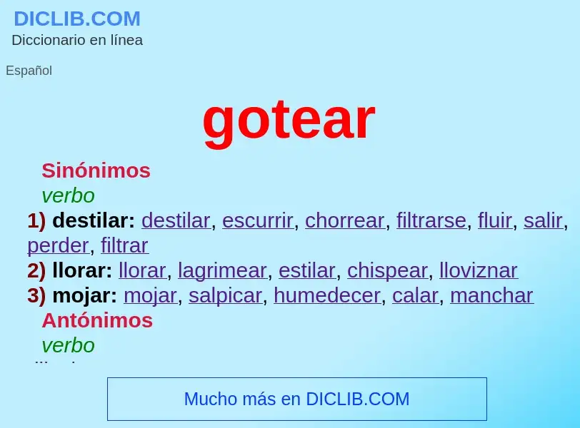 ¿Qué es gotear? - significado y definición