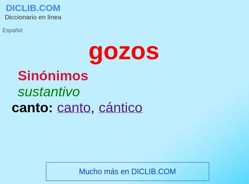 Wat is gozos - definition