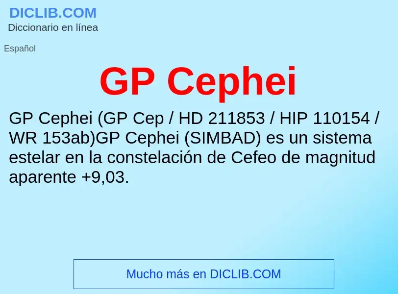 O que é GP Cephei - definição, significado, conceito