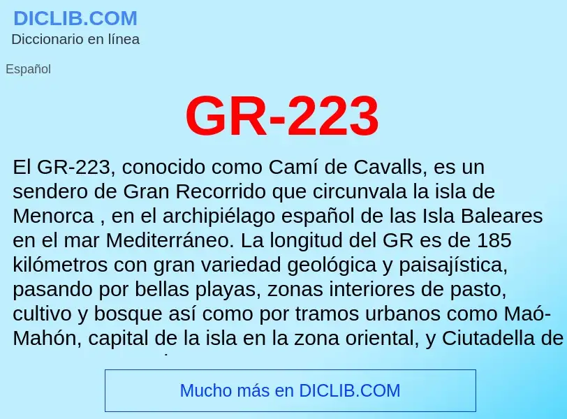 O que é GR-223 - definição, significado, conceito