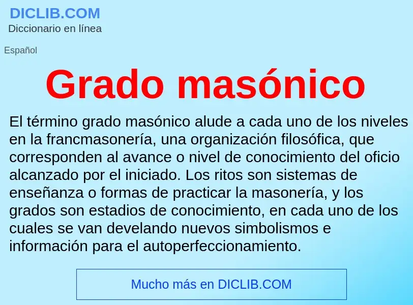 What is Grado masónico - definition