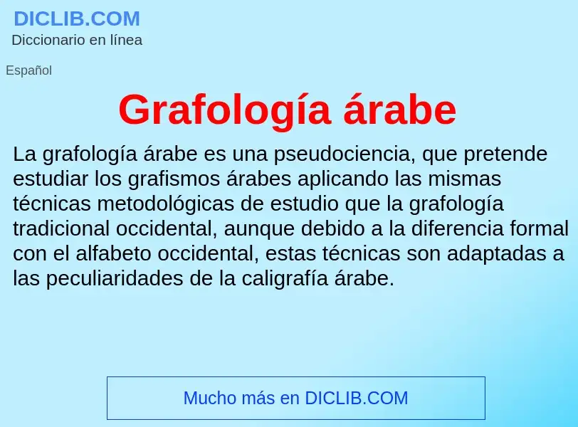 O que é Grafología árabe - definição, significado, conceito