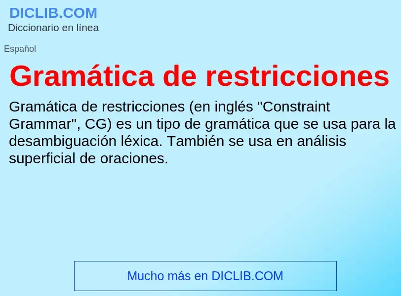 Wat is Gramática de restricciones - definition