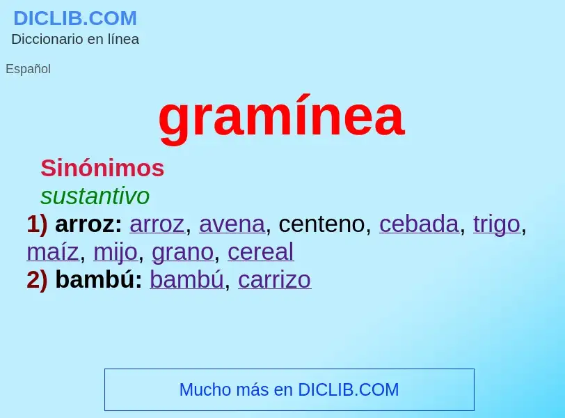 Wat is gramínea - definition