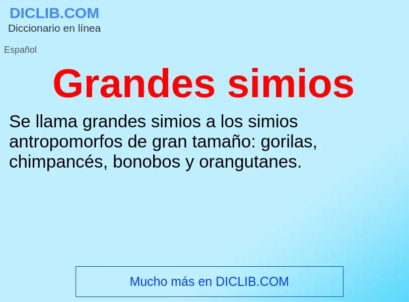 ¿Qué es Grandes simios? - significado y definición