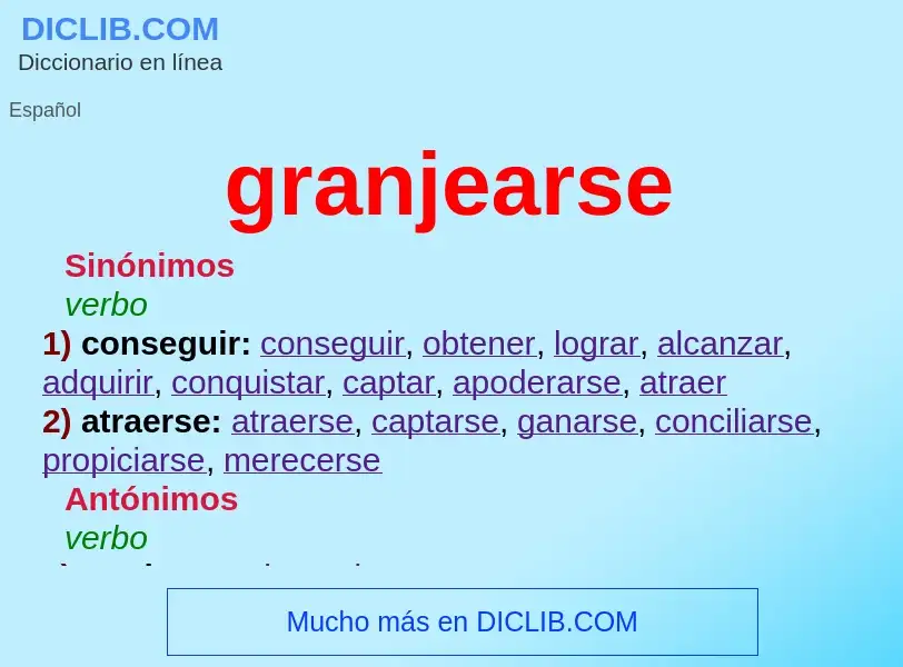 What is granjearse - meaning and definition