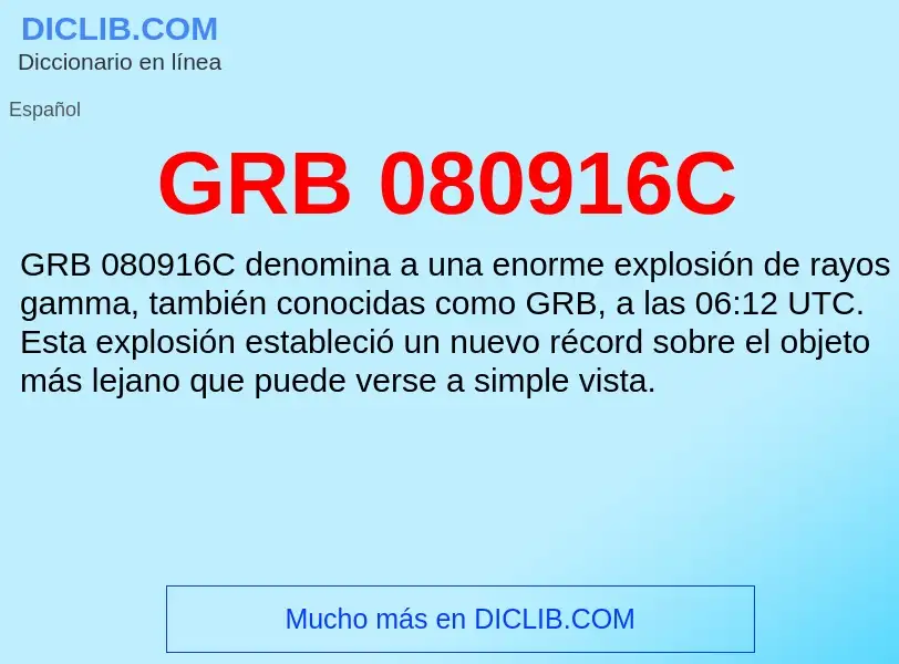 Wat is GRB 080916C - definition