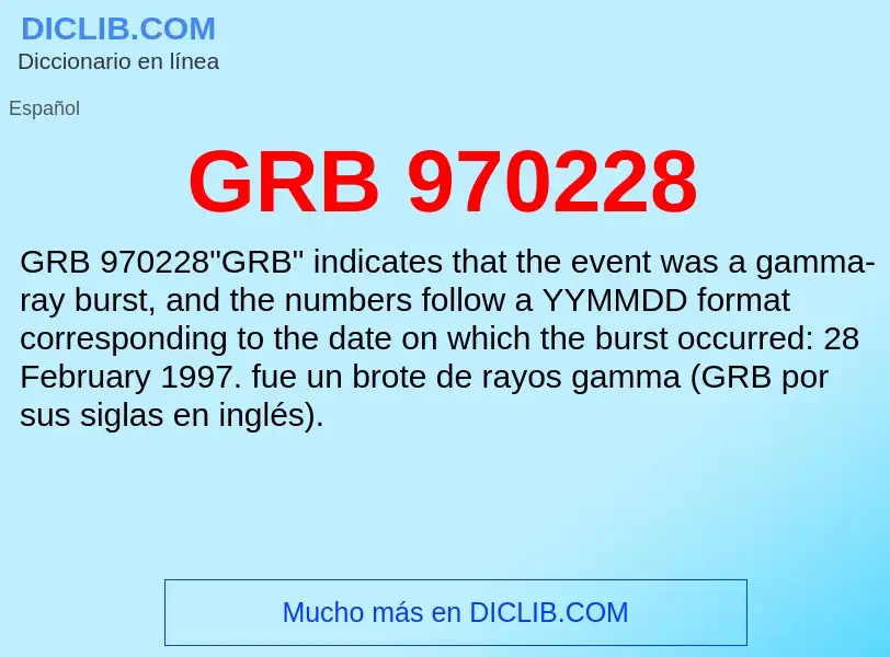 Wat is GRB 970228 - definition