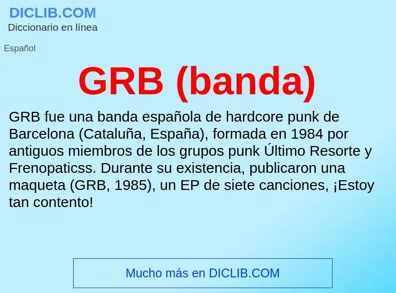 Wat is GRB (banda) - definition