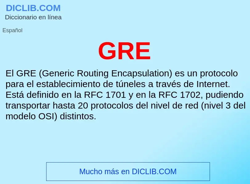 Wat is GRE - definition