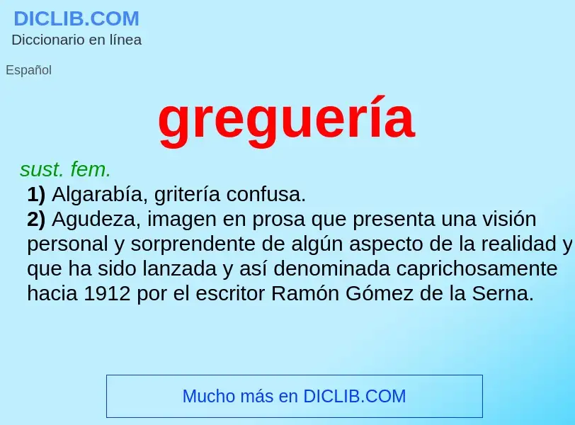 What is greguería - meaning and definition