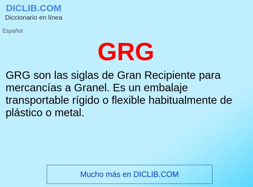 Wat is GRG - definition