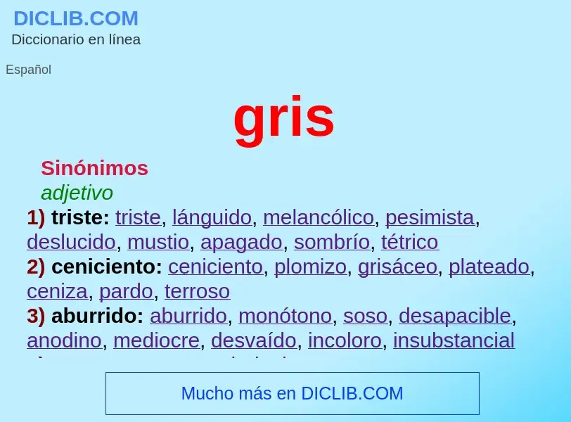 What is gris - meaning and definition