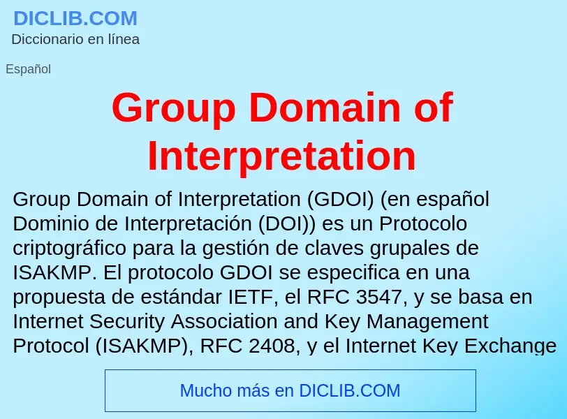 Wat is Group Domain of Interpretation - definition