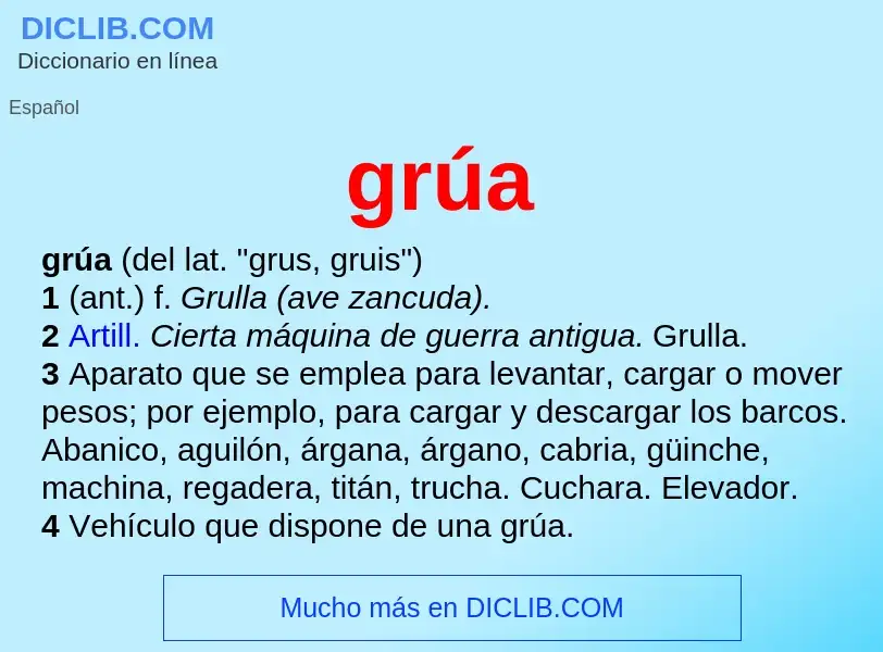 What is grúa - meaning and definition