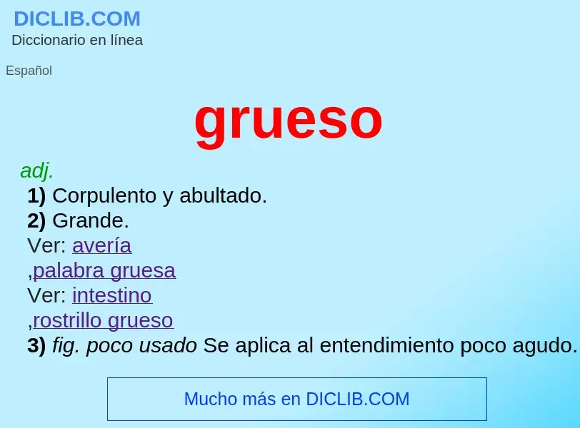 What is grueso - meaning and definition