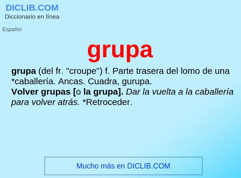 ¿Qué es grupa? - significado y definición