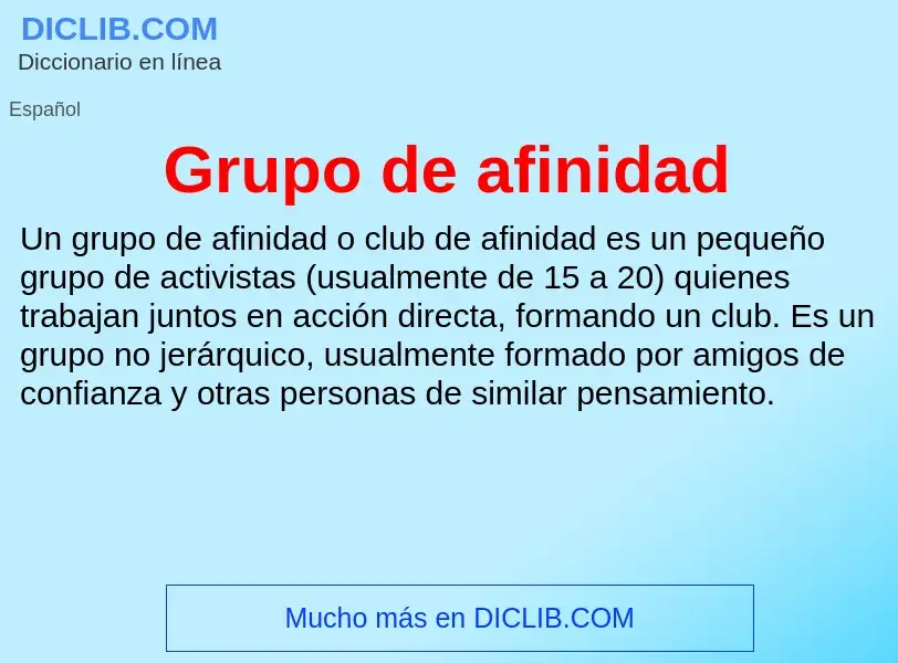 ¿Qué es Grupo de afinidad? - significado y definición