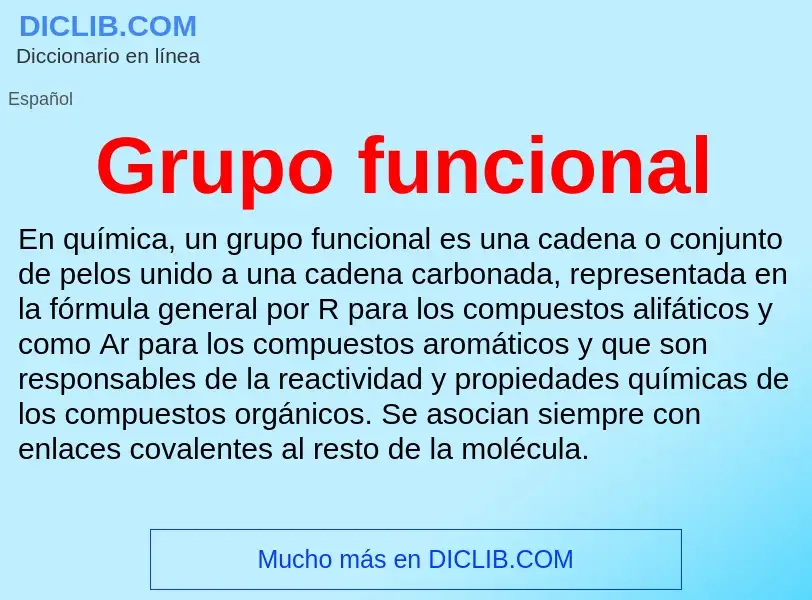 ¿Qué es Grupo funcional? - significado y definición