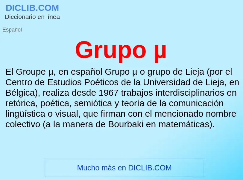 ¿Qué es Grupo µ? - significado y definición