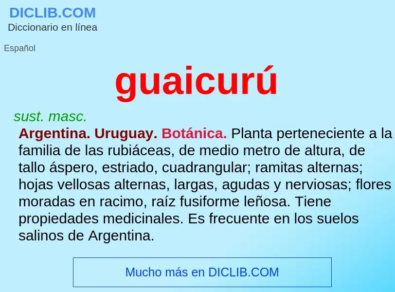 ¿Qué es guaicurú? - significado y definición