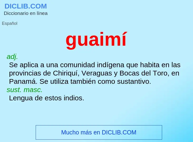 ¿Qué es guaimí? - significado y definición