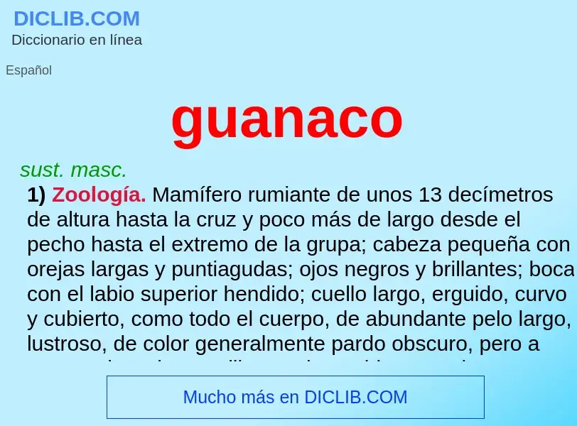 ¿Qué es guanaco? - significado y definición