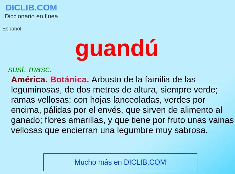 ¿Qué es guandú? - significado y definición