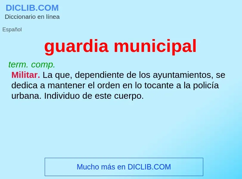 Was ist guardia municipal - Definition