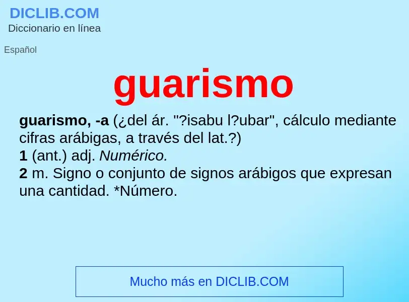 What is guarismo - definition